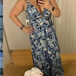 Blue Patterned women’s jump suit